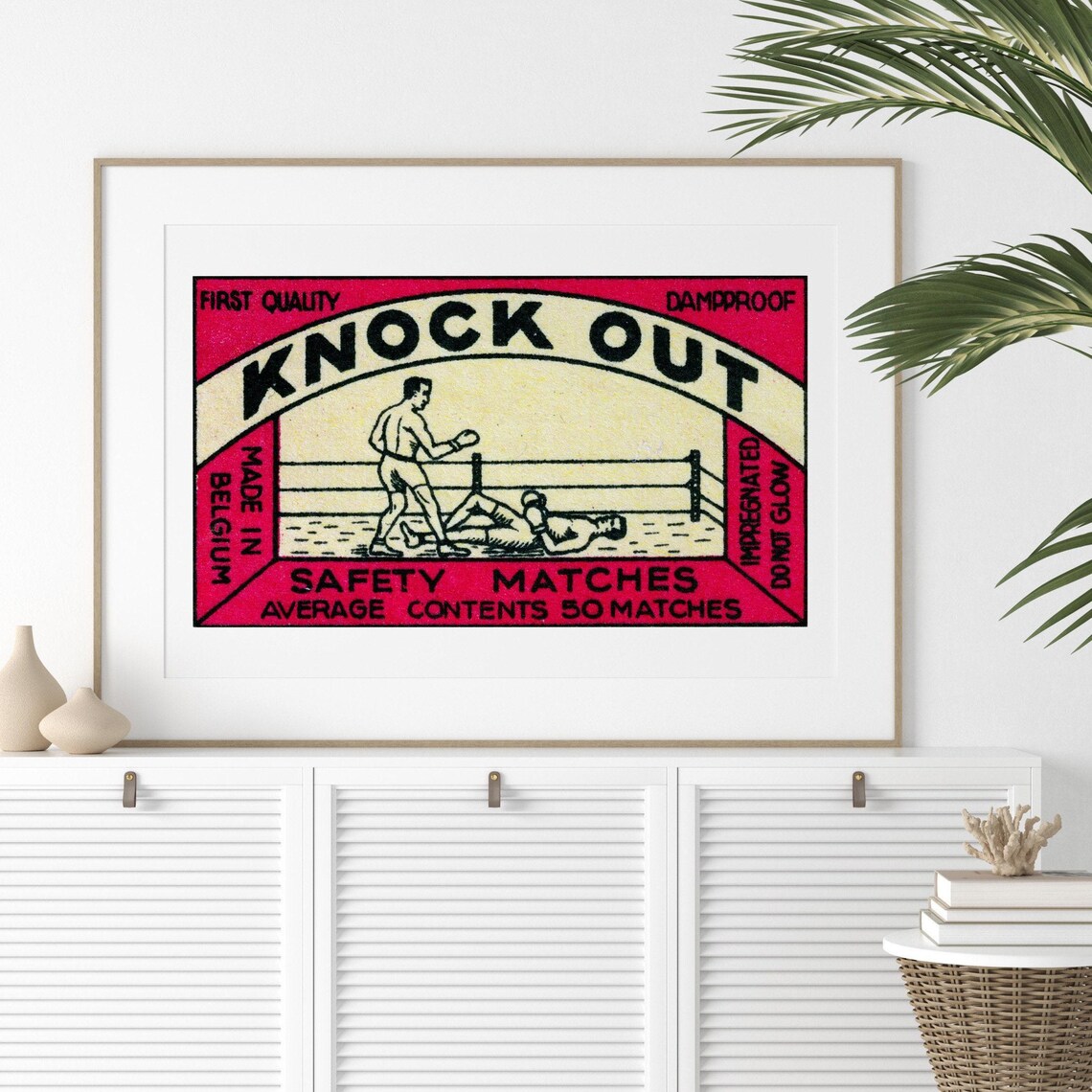 Knock Out Boxing Matchbox Vintage Poster Print - Image 2