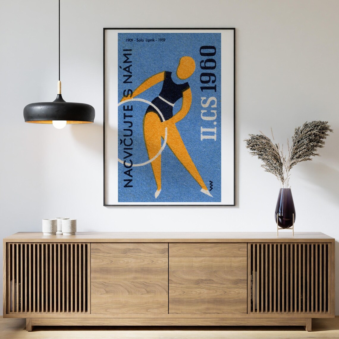 Hoop Gymnast Nacvicujte s Nami 1960 Czech Vintage Gymnastics Poster - Image 4