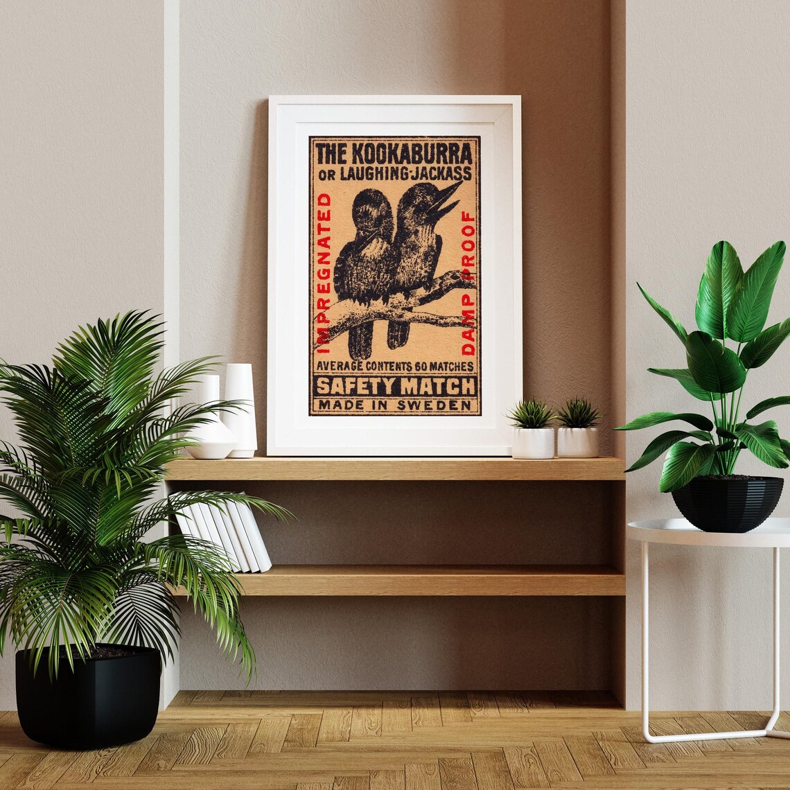 Kookaburra Matchbox Print, Vintage Sweden Poster - Image 2