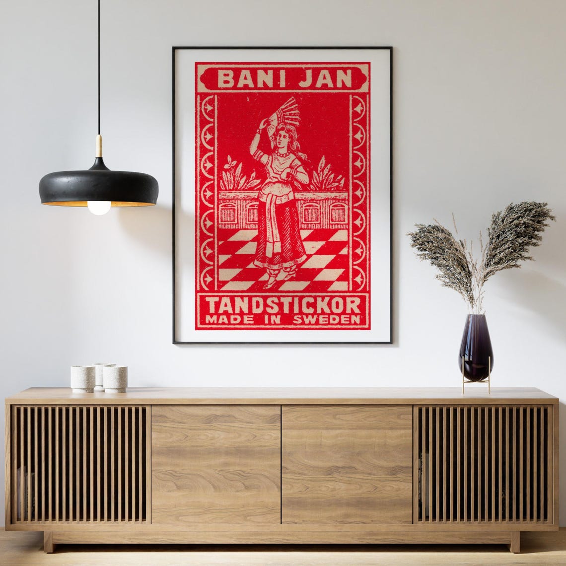 Bani Jan Dancer Vintage Swedish Tandstickor Matchbox Art Poster - Image 4