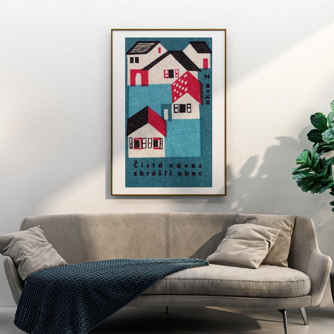 Czech Village Matchbox Vintage Eastern Europe Poster - Image 3