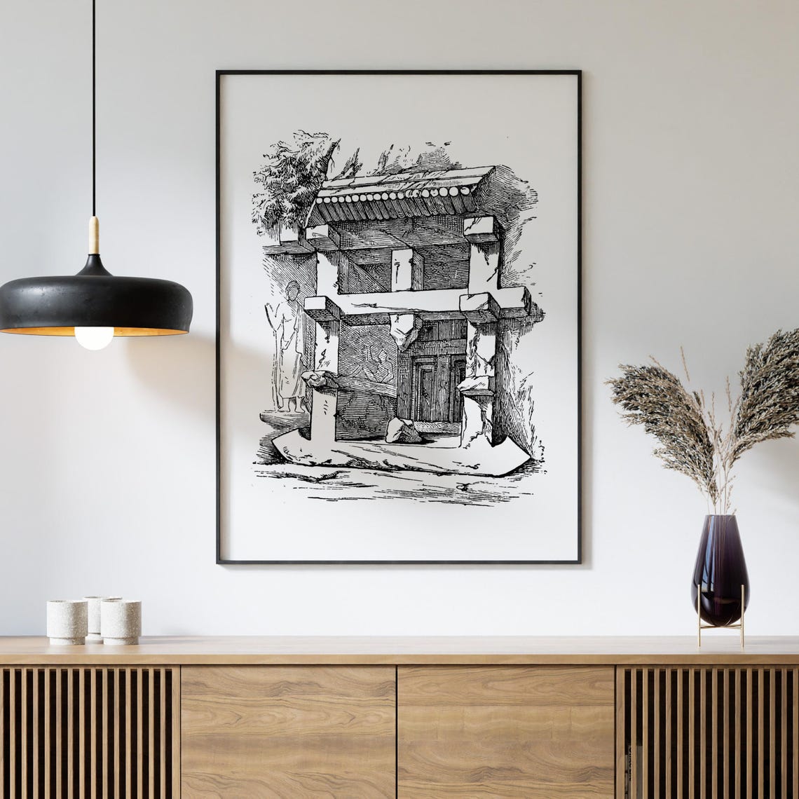 Lycia Rock Cut Tomb Facade Ancient Engraving Architecture Print - Image 4