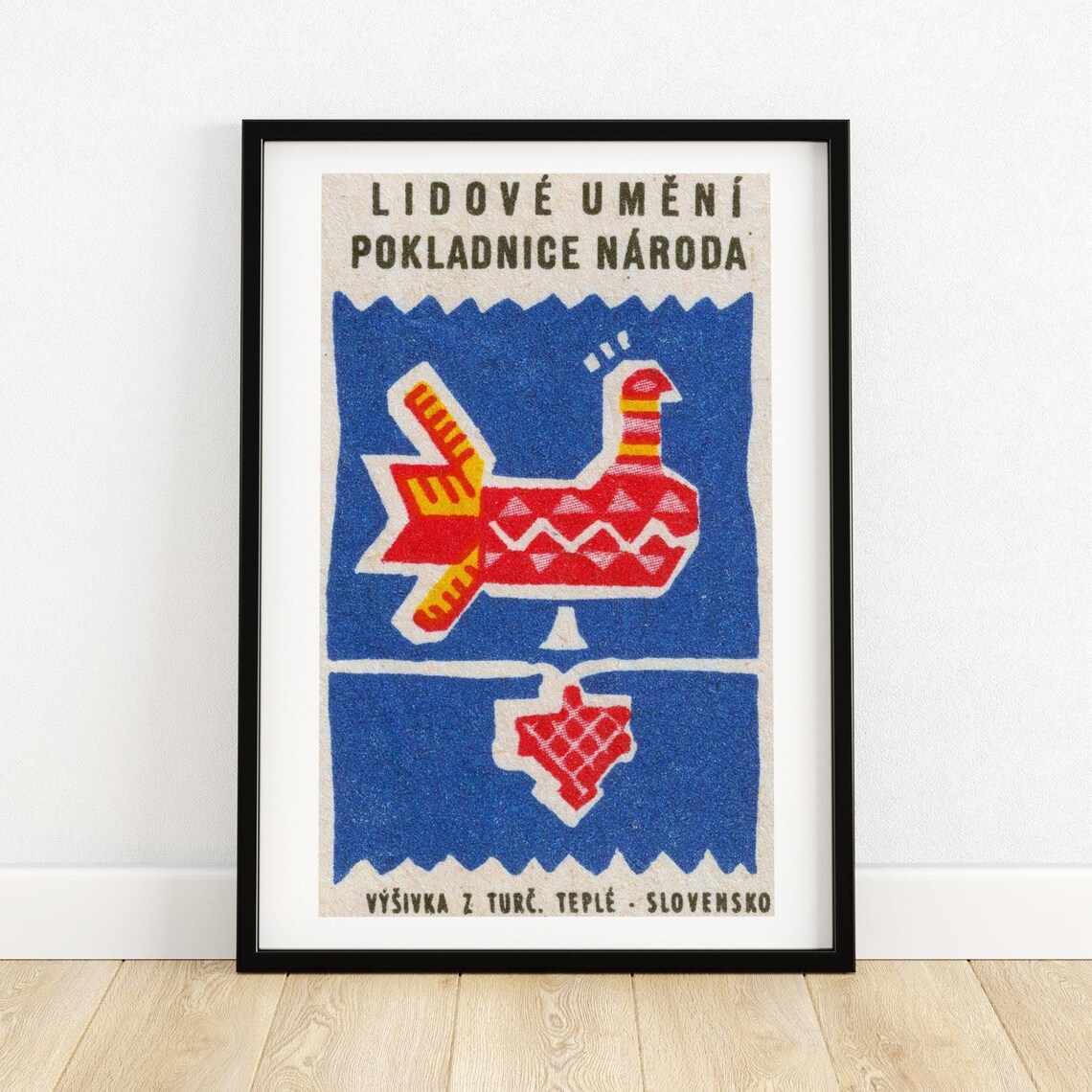 Slovak Folk Embroidery Bird Turc Teple Vintage Heritage Art Poster