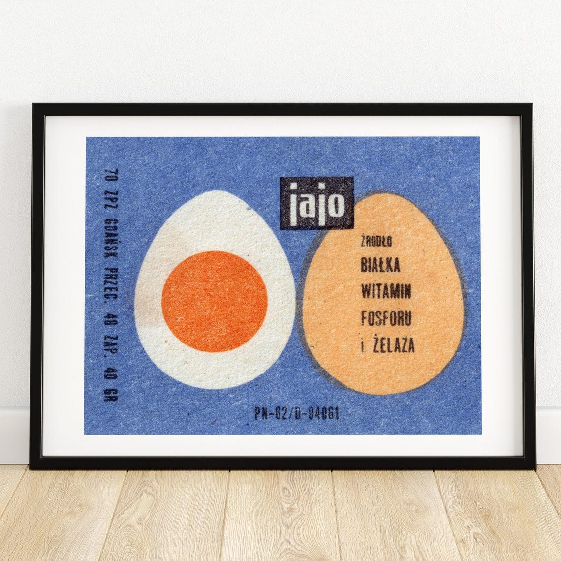 Eat Eggs For Vitality Polish Vintage Matchbox Egg Art Poster