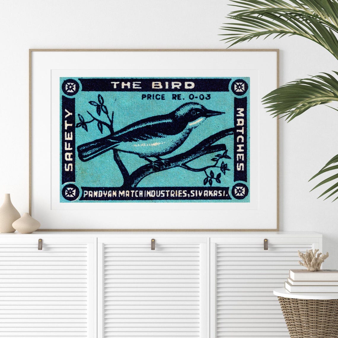 The Bird Safety Matches Vintage Songbird Branch Label Matchbox Poster - Image 2