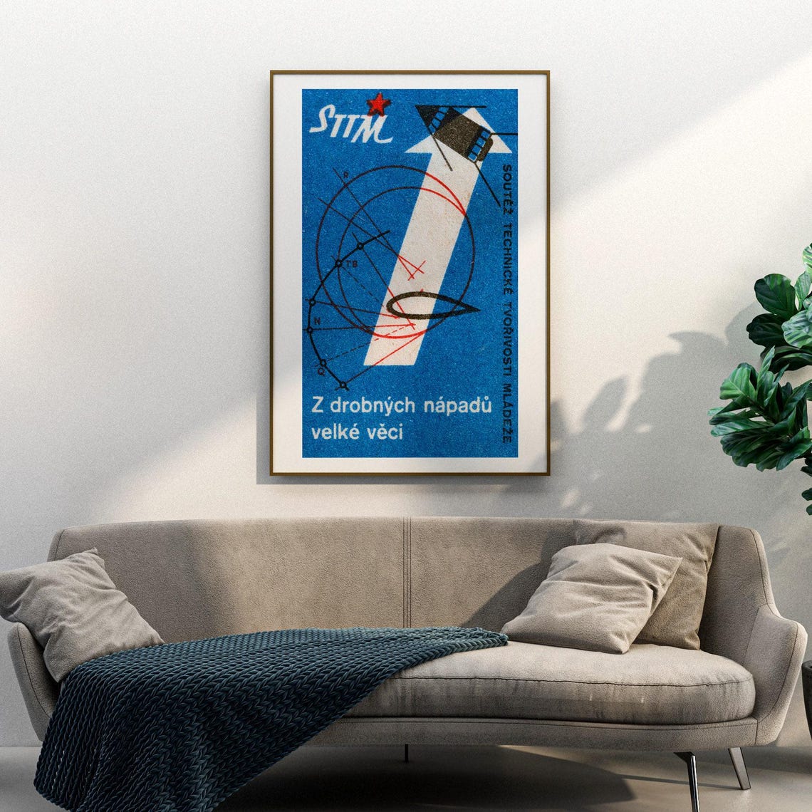 STTM Youth Technical Creativity Blue Czech Matchbox Art Poster - Image 3