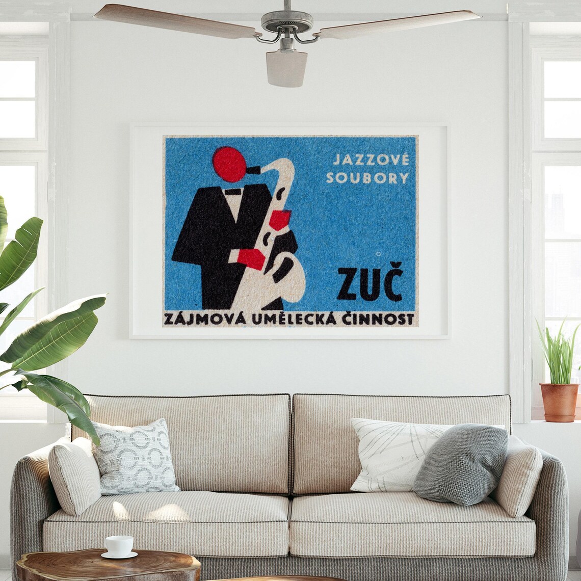 Saxophone Player Vintage Czech Poster Print - Image 3