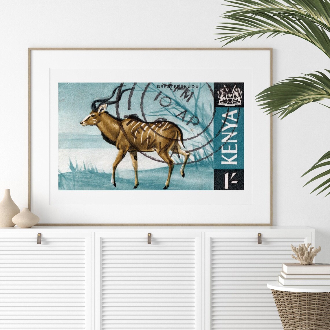 Gazelle Vintage Kenya Art Postage Stamp Print - Image 2