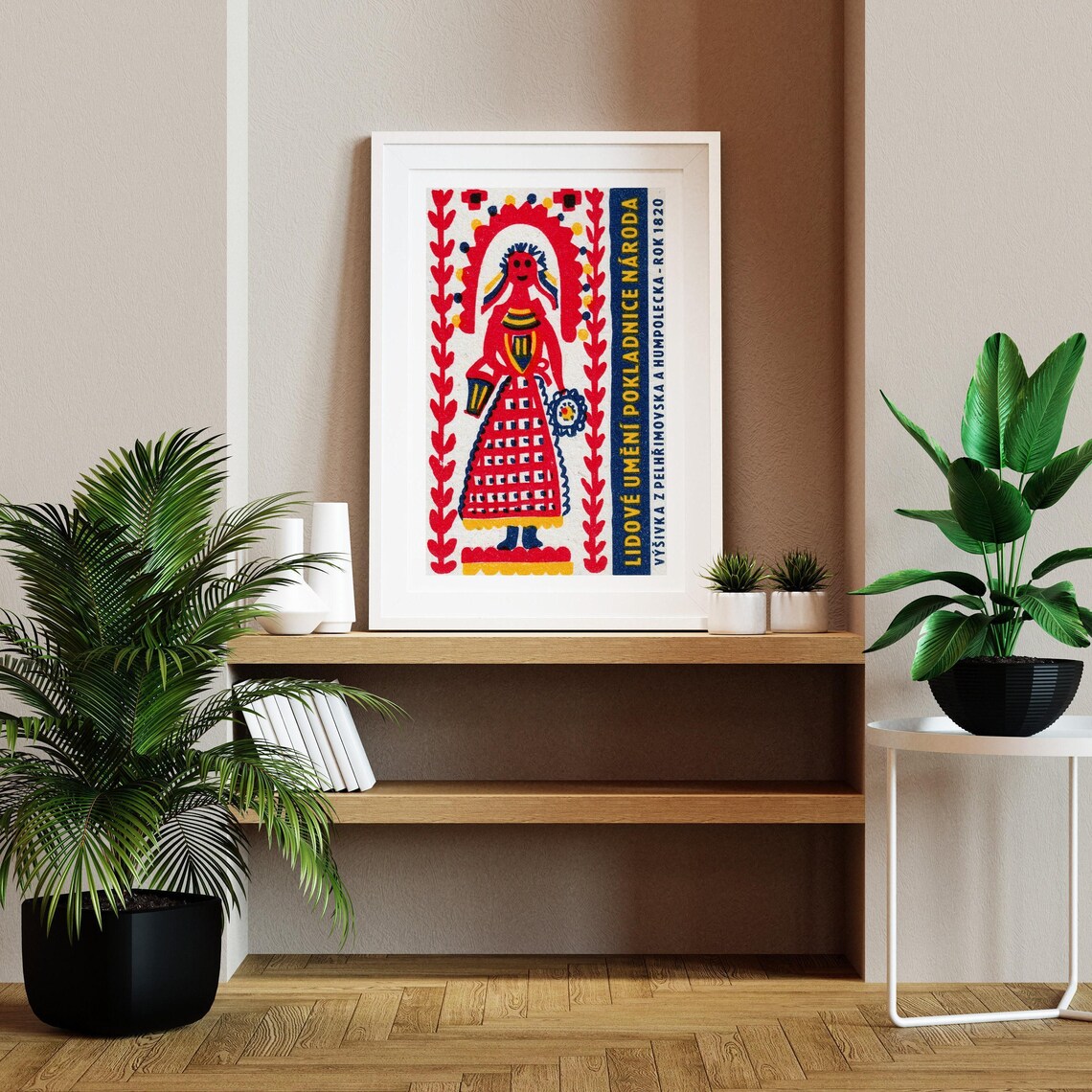 Czech Folk Art Embroidery Woman 1820 Traditional Costume Poster - Image 2