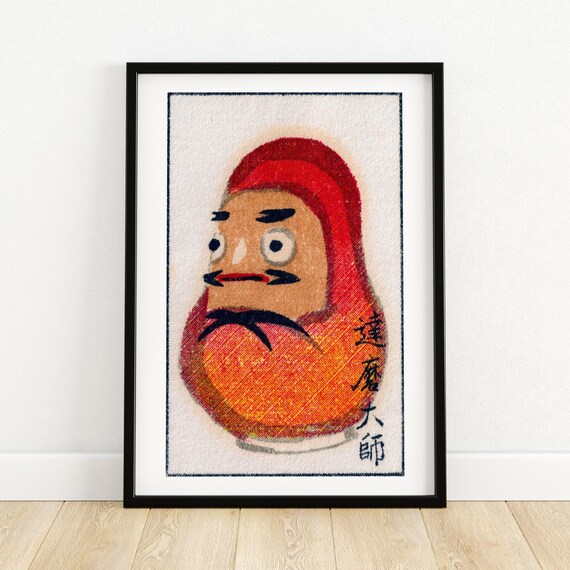 Cozy Japanese Man In Rug Matchbox, Vintage Art Print