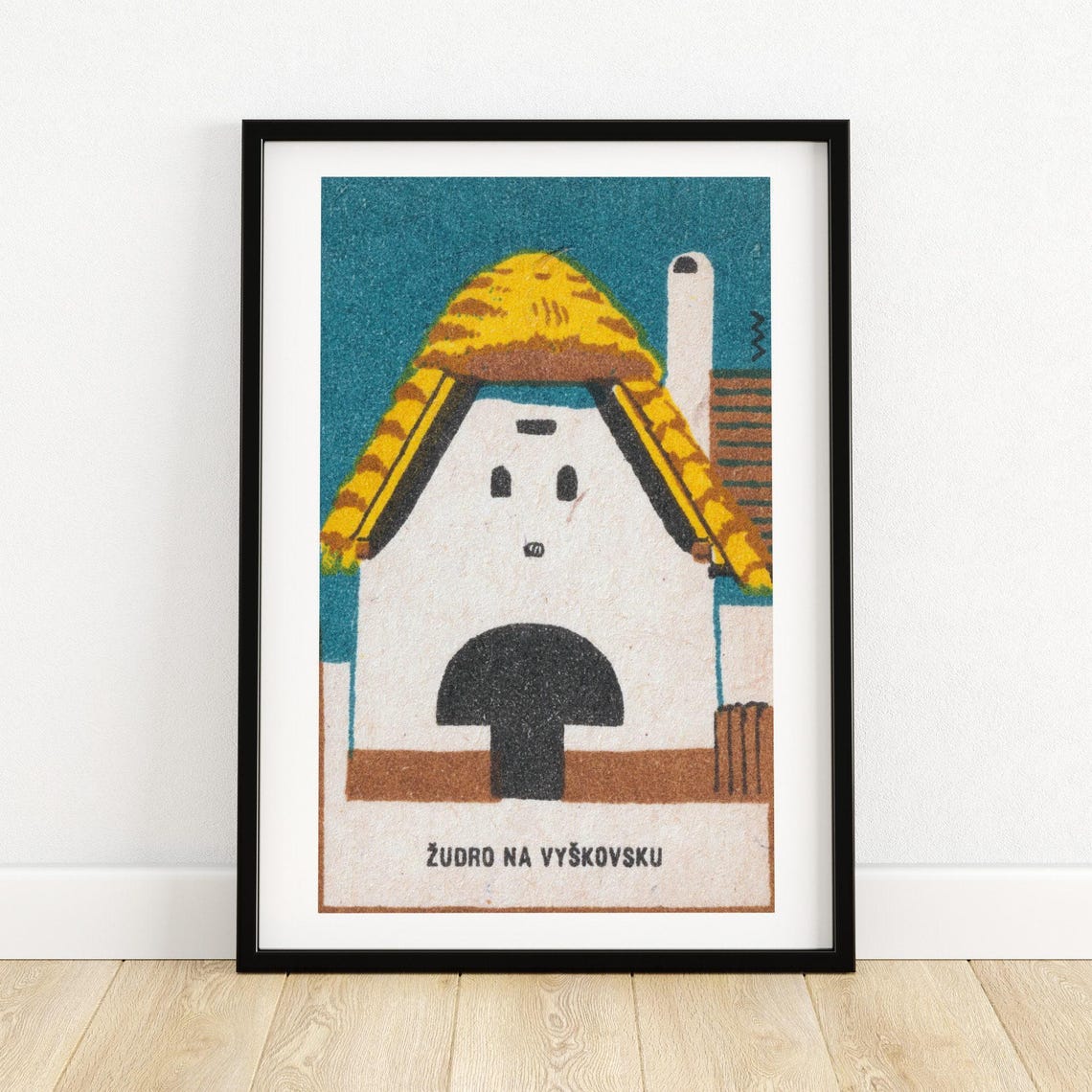 White Thatched Farmhouse Zudro Vyskovsku Folk Architecture Art Poster