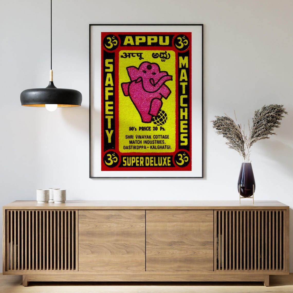 Appu Pink Dancing Elephant Super Deluxe Indian Matchbox Poster - Image 4