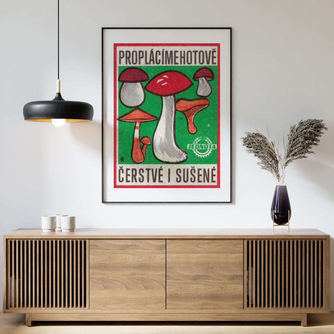 Proplacime Hotove Jednota Czech Fresh Dried Mushrooms Ad Poster - Image 4