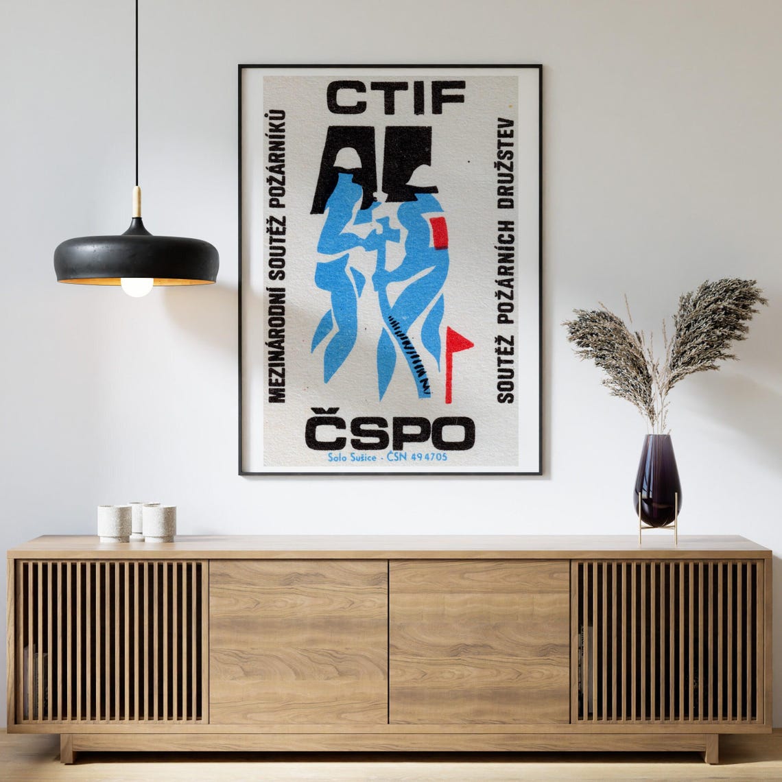 CTIF CSPO Firefighter Competition Czech Blue Hose Matchbox Poster - Image 4