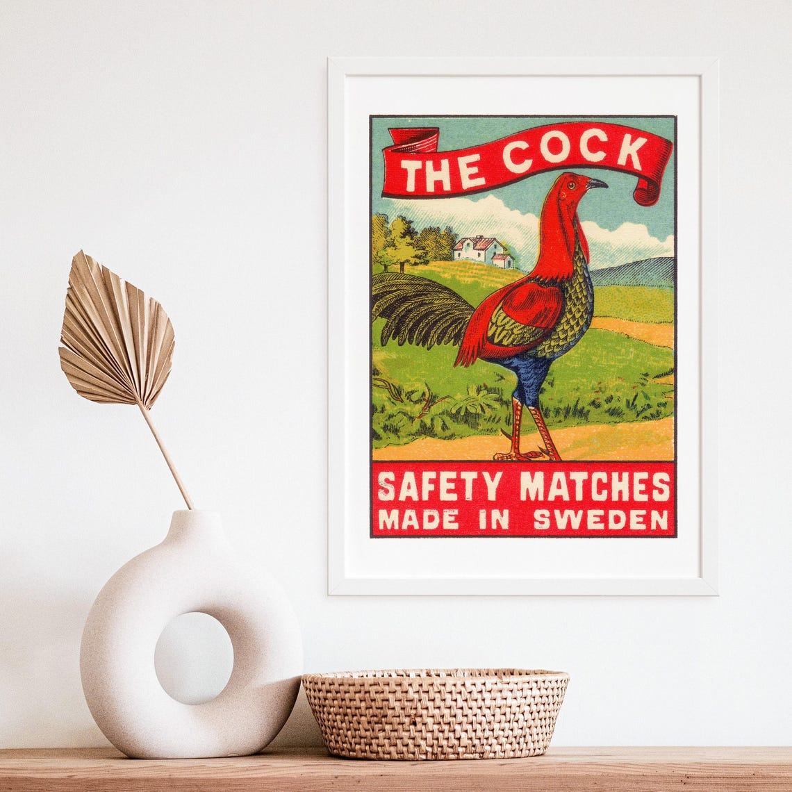 The Cock Rooster Vintage Swedish Safety Matches Label Art Poster - Image 4