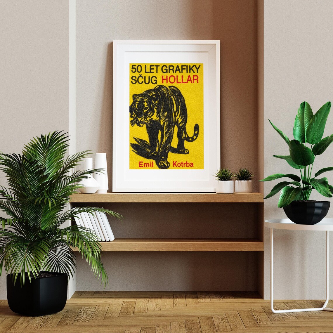Yellow Tiger Matchbox Vintage Czech Poster Print - Image 2