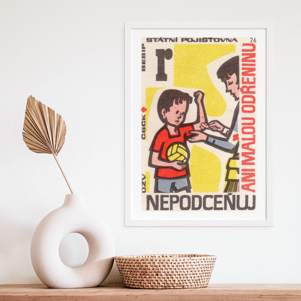 Do Not Underestimate a Scratch Czech Vintage State Insurance Poster - Image 4