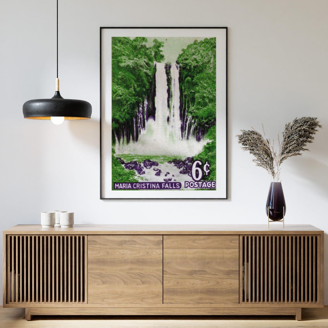 Maria Cristina Falls 6 Cent Philippine Postage Stamp Waterfall Poster - Image 4
