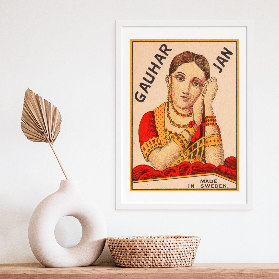 Gauhar Jan Vintage Indian Woman Portrait Swedish Match Poster - Image 4