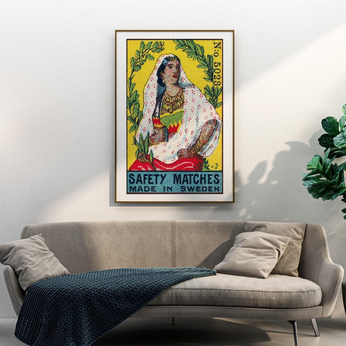 Indian Woman In White Veil Vintage Art Print - Image 3
