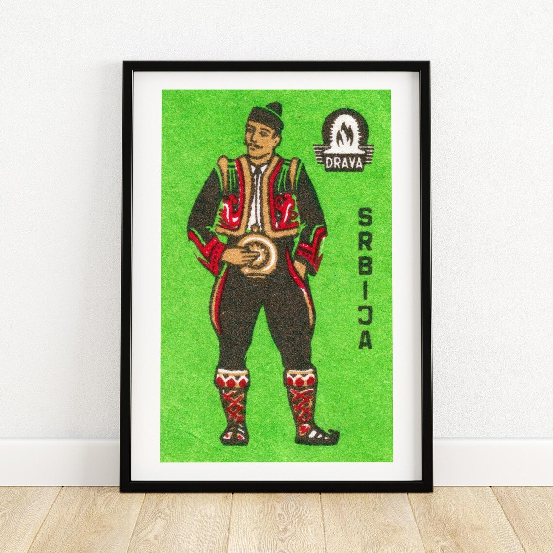 Serbian Man Matchbox Vintage Eastern Europe Art Print