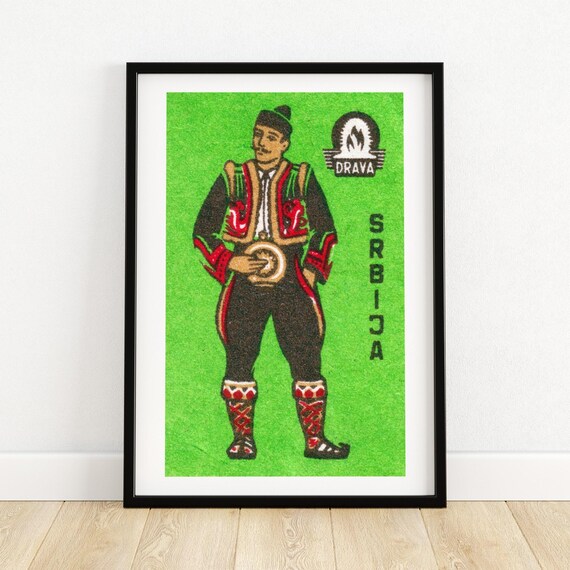 Serbian Man Matchbox Vintage Eastern Europe Art Print