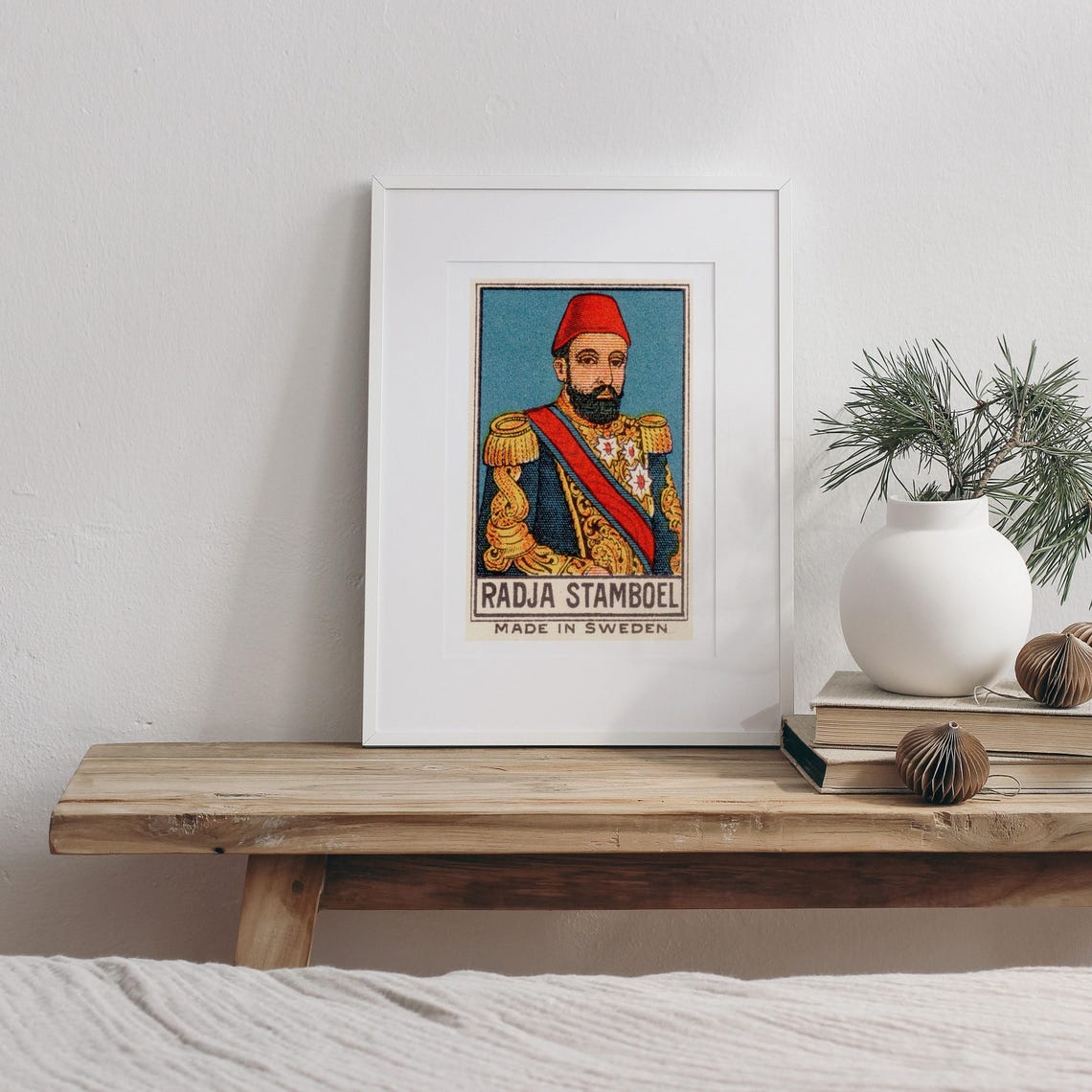 Radja Stamboel Swedish Matchbox Portrait Red Fez Military Poster - Image 3