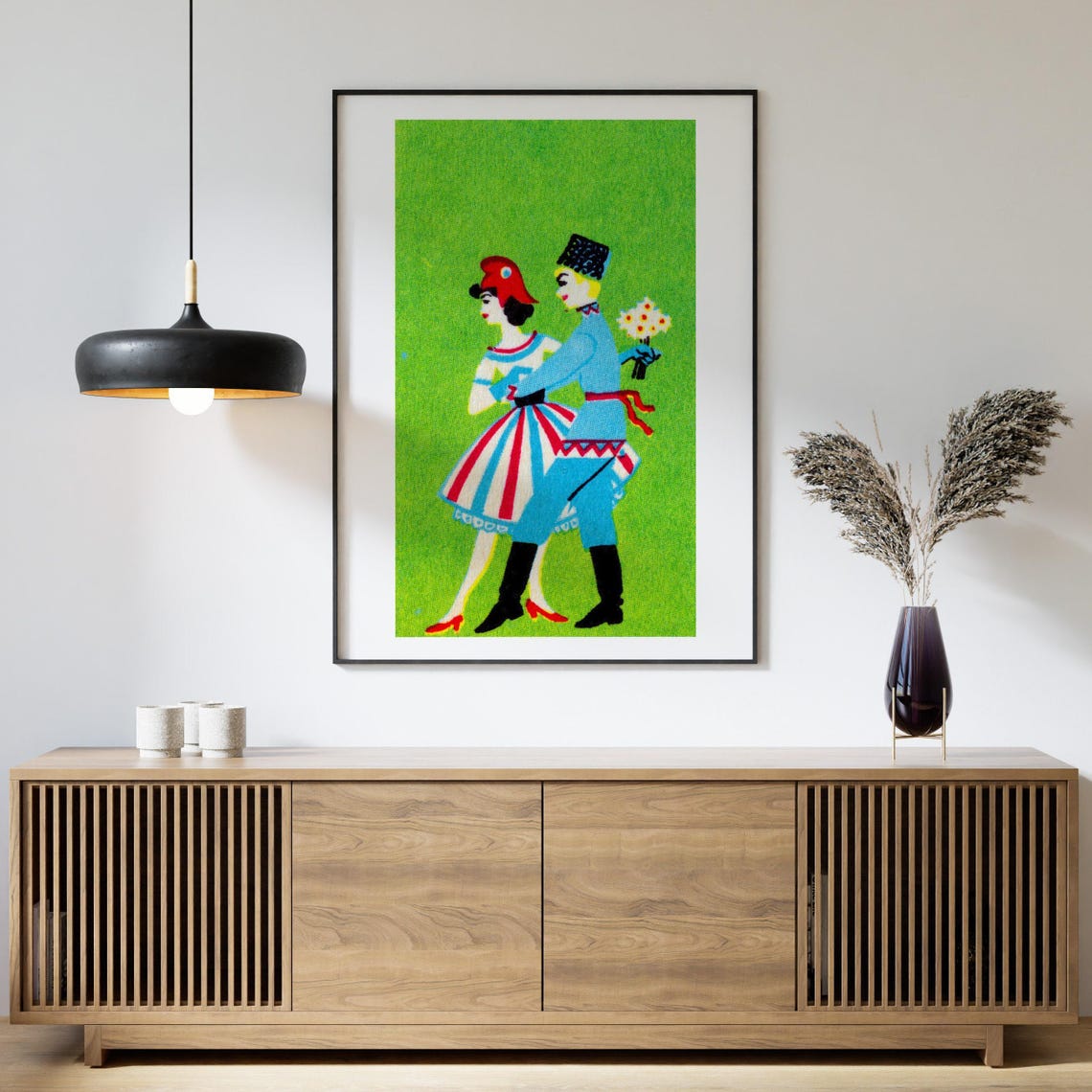 Folk Dance Couple Retro Costume Matchbox Illustration Art Poster - Image 4