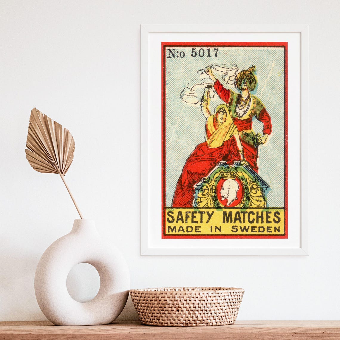 N:o 5017 Vintage Swedish Safety Matches Dancing Couple Art Poster - Image 4