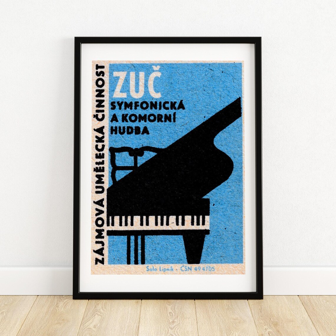 Symphonic Piano Matchbox Vintage Czech Art Print