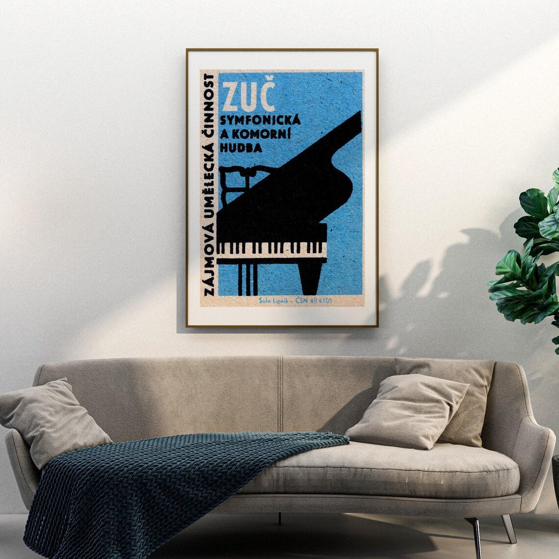 Symphonic Piano Matchbox Vintage Czech Art Print - Image 3