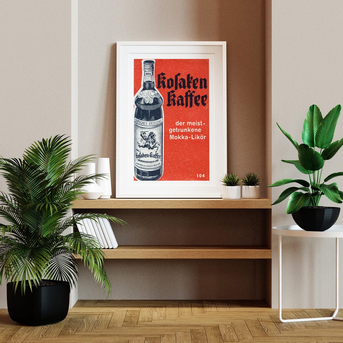 Kofaken Kaffee German Mokka Liqueur Vintage Bottle Label Poster - Image 2