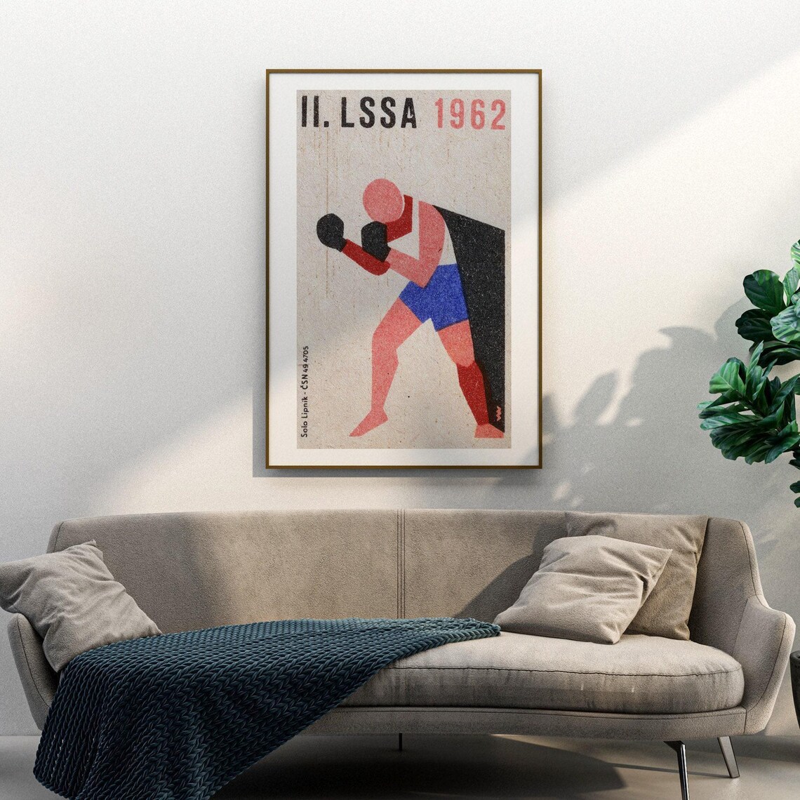 Vintage Boxer With Gloves Matchbox Art Print - Image 3