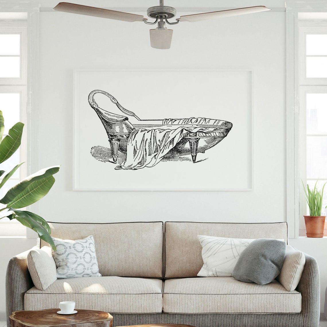 Ancient Roman Marble Bathtub Sarcophagus Tub Engraving Poster - Image 3