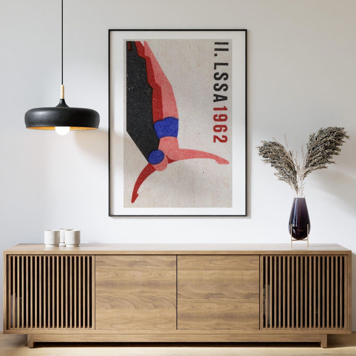1962 Swan Diver II LSSA Czech Vintage Matchbox Sports Poster - Image 4