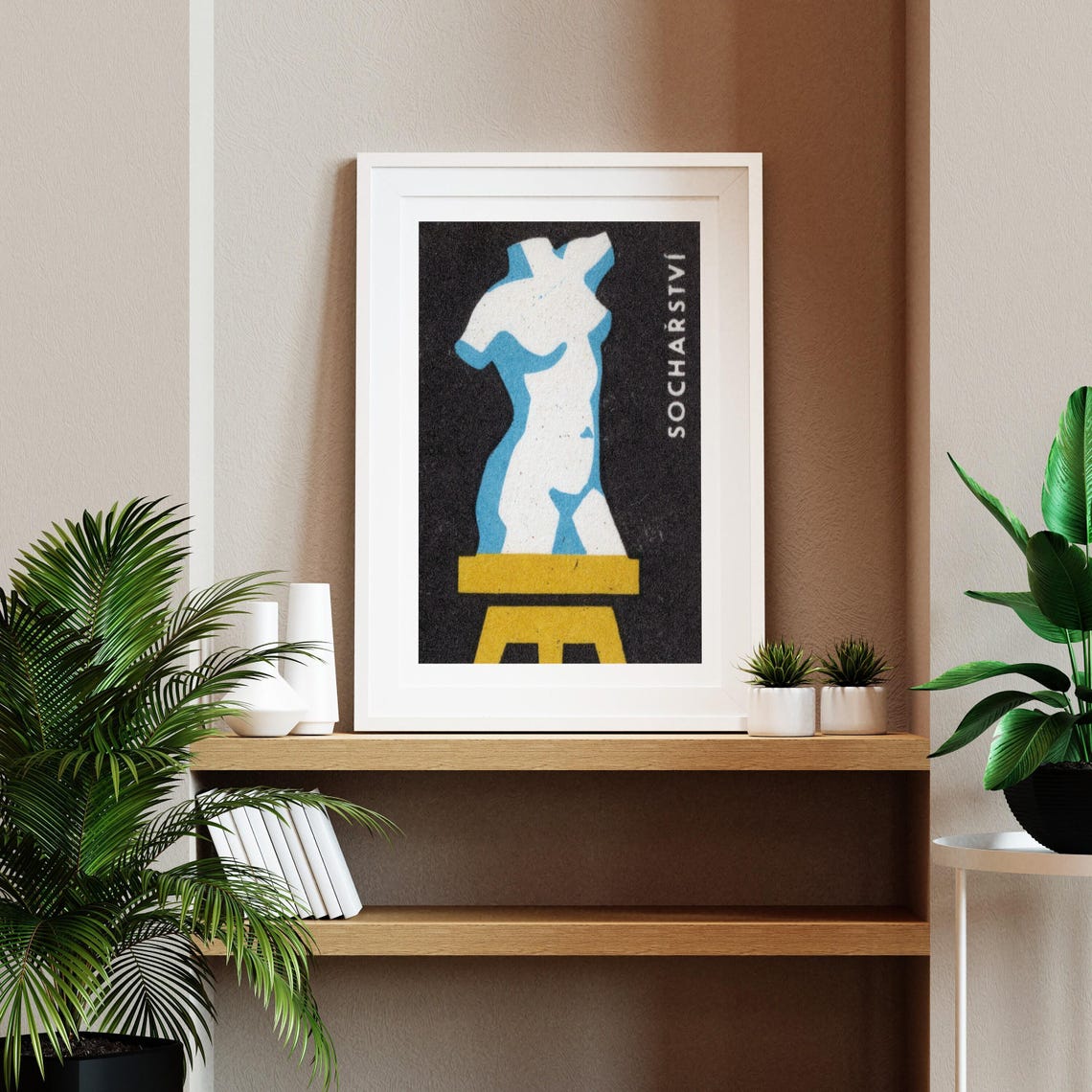 Socharstvi Classical Torso Sculpture Czech Vintage Label Art Print - Image 2