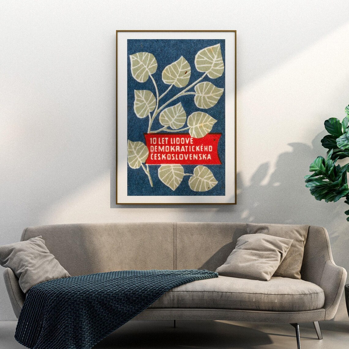 Czechoslovakia 10th Anniversary Vintage Matchbox Art Print - Image 3