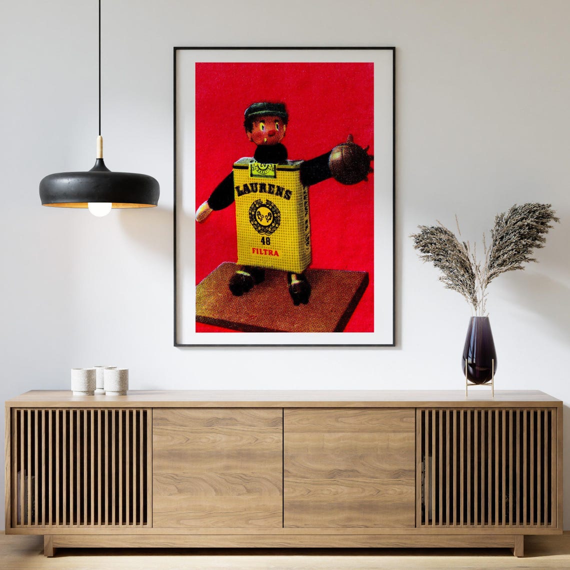 Laurens Matchbox Boy with Ball Vintage Advertising Art Poster - Image 4