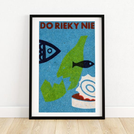 Polluted Water Fish Vintage Czech Art Print