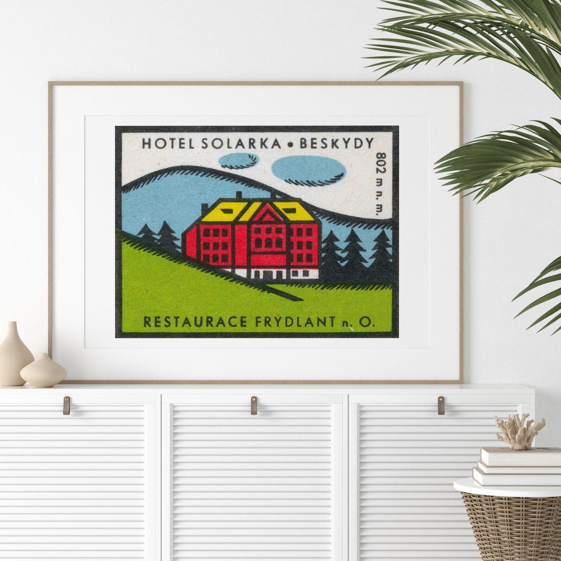 Hotel Solarka Beskydy Mountain Hotel 802 m Vintage Label Poster - Image 2