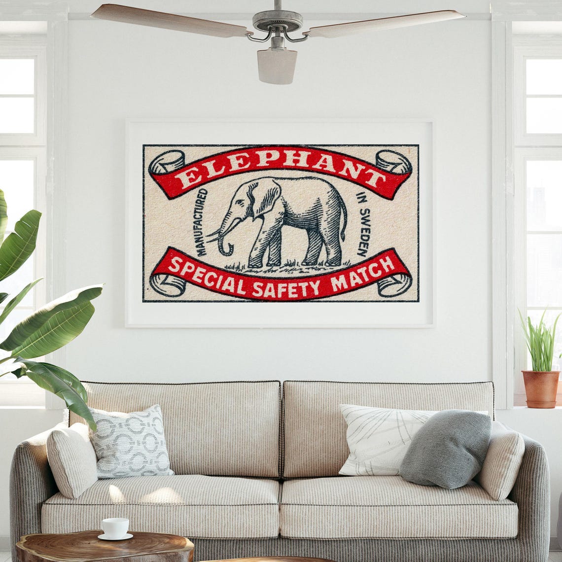 Elephant Special Safety Match Swedish Vintage Label Art Poster - Image 3