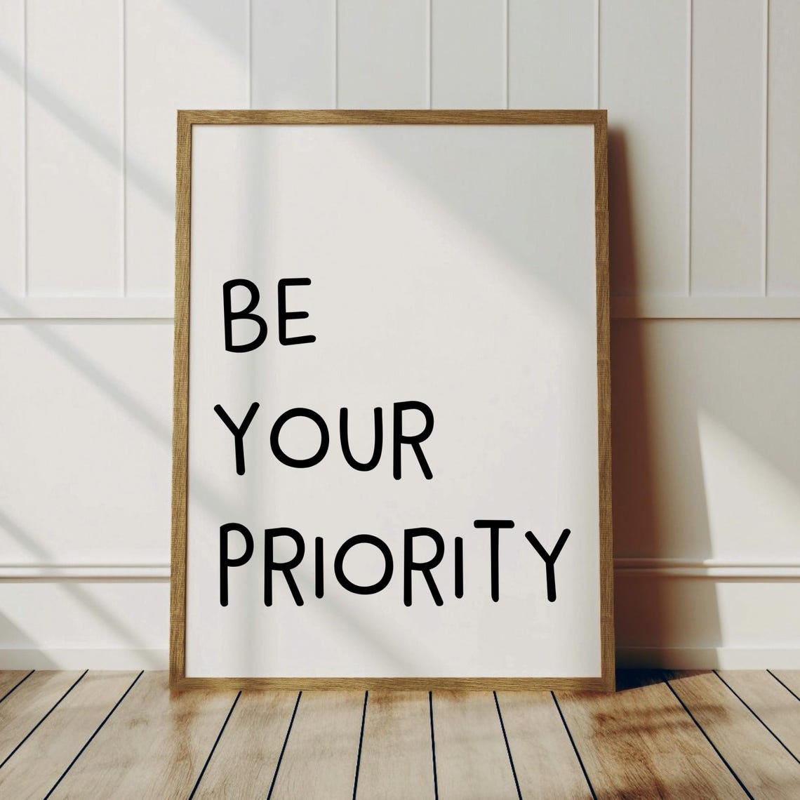 Be Your Priority Hand Lettered Self Care Quote Typography Poster