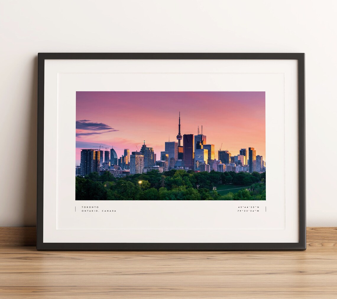 Toronto Coordinates Travel Poster, Home Decor