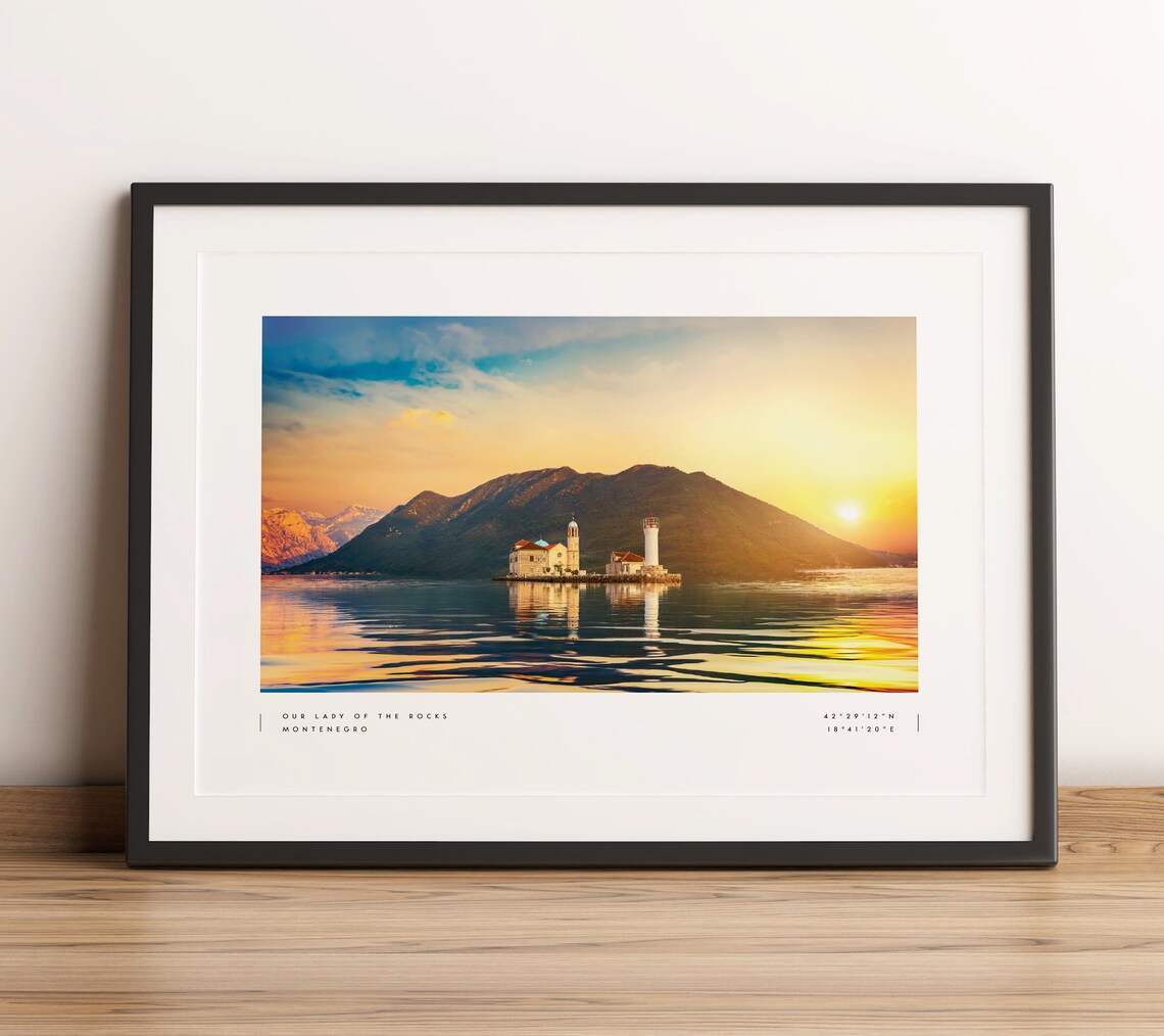Our Lady Of The Rocks Montenegro Coordinates Art Print