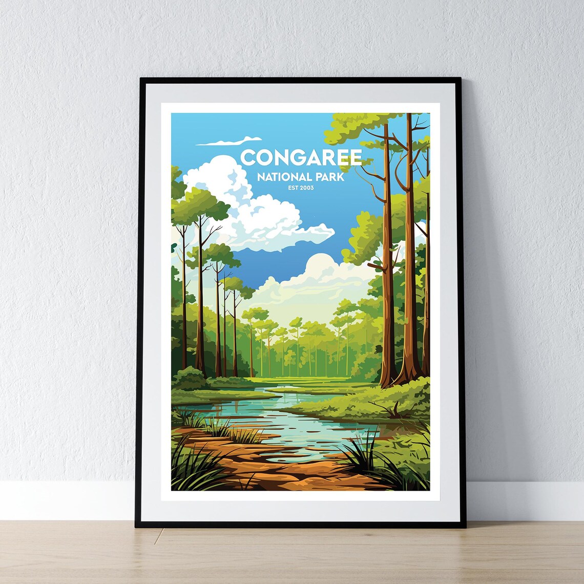 Congaree National Park Est 2003 Towering Old Growth Forest Travel Poster