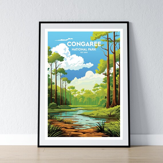 Congaree National Park Est 2003 Towering Old Growth Forest Travel Poster