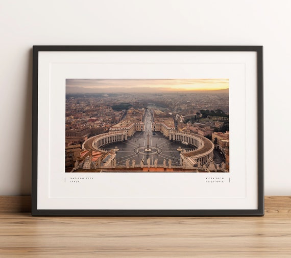 Vatican City Print Poster Coordinates Wall Art Black And White Travel