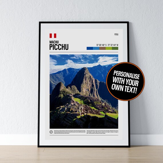 Machu Picchu Peru Ancient Inca Ruins Personalized Travel Poster