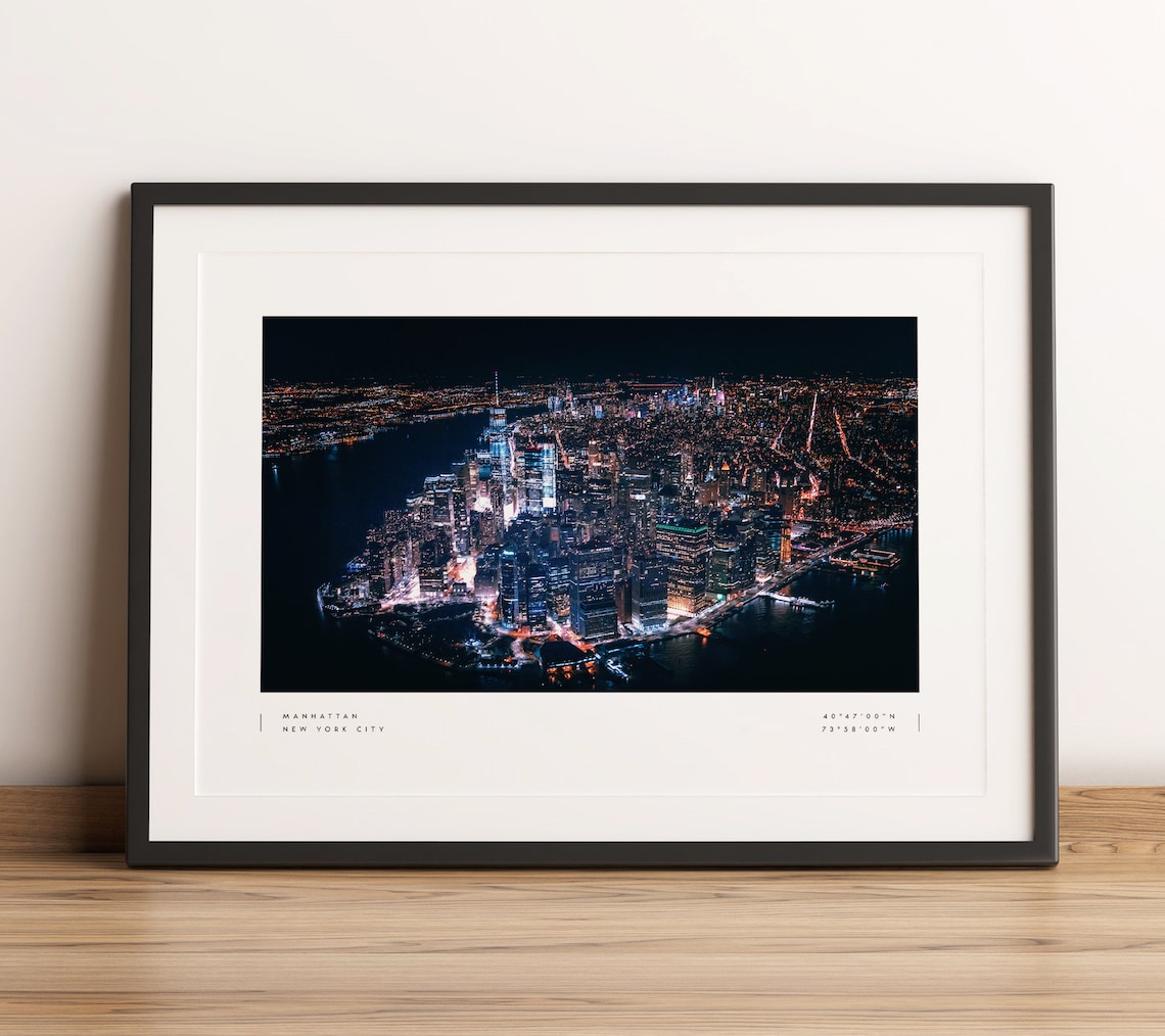 New York Skyline Black And White Art Print, Travel