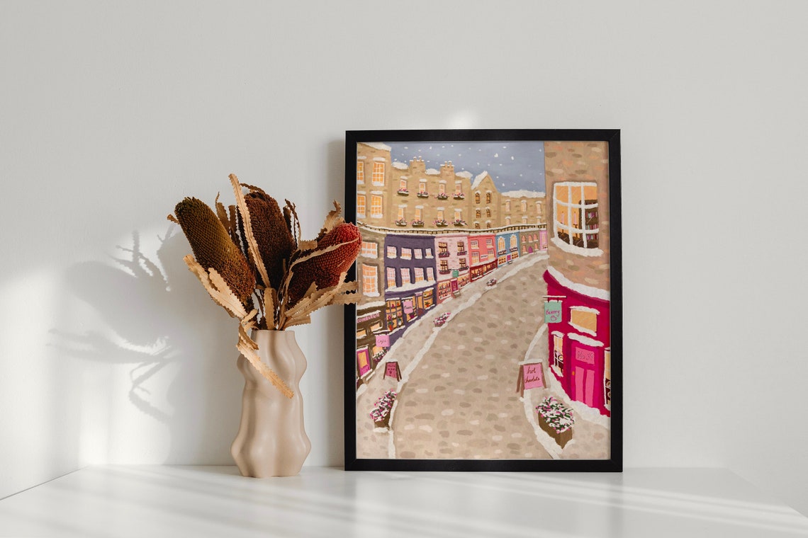 Snowy Edinburgh Christmas Travel Poster - Image 7